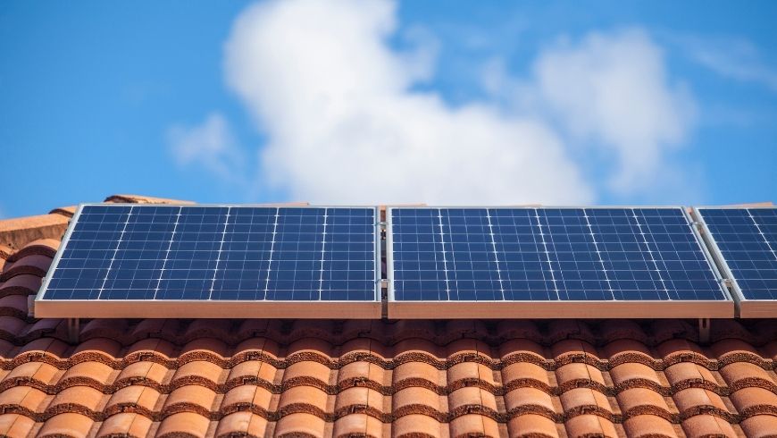 solar panels on the roof